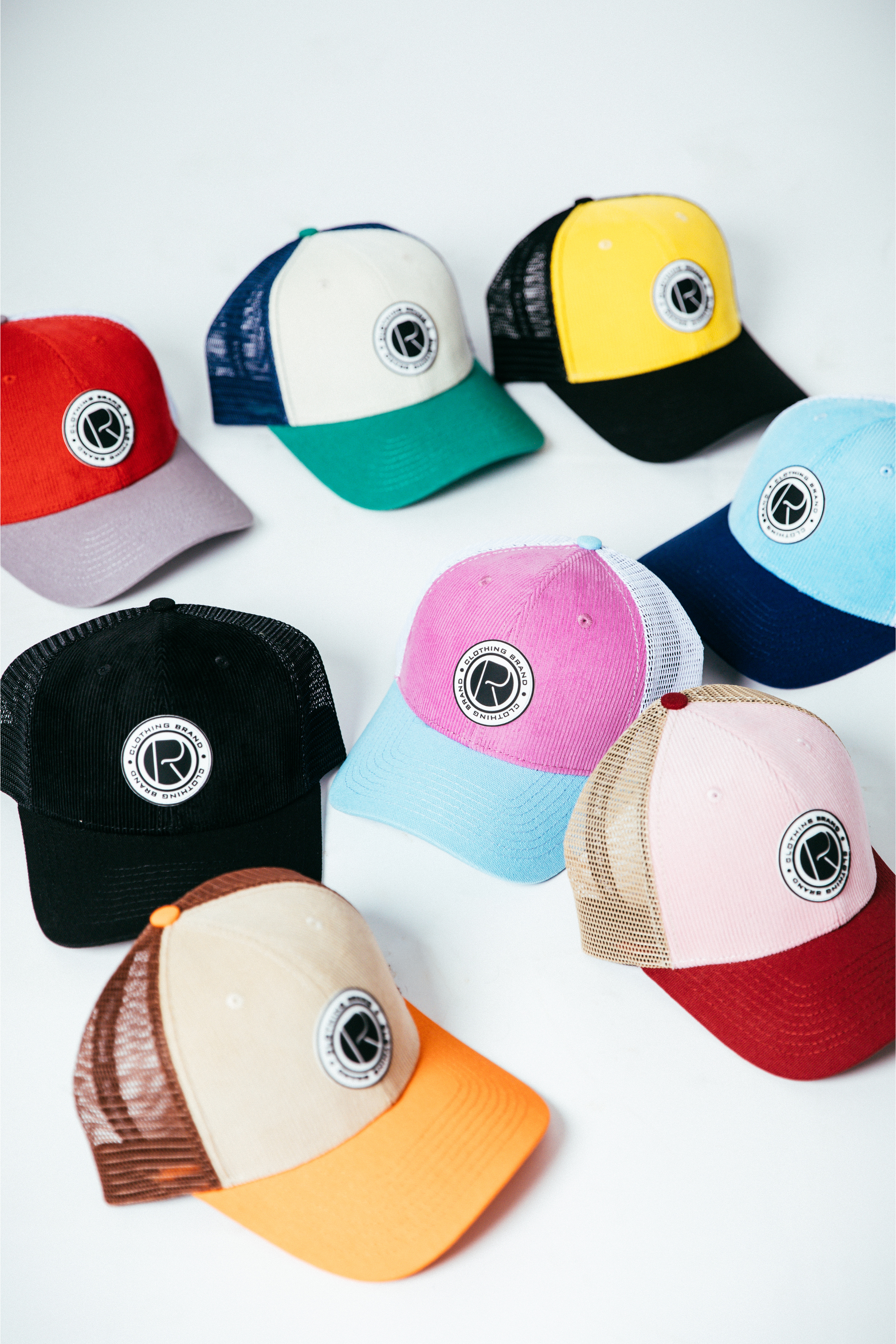 R Corduroy Trucker Caps